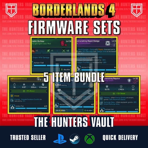 Borderlands 4 • FIRMWARE SETS • 5 Item Bundle • Lvl 50 • BL4 • PC PS5 XBOX