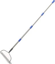 FLY HAWK 72inch Bow Rake Heavy Duty，for lawns Raker to Gather Fallen Leaves, W