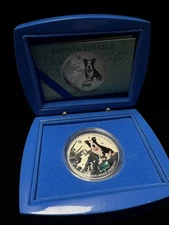 2014 Fiji My Best Friend Boston Terrier 1oz 999 Pure Silver Coin