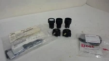 Lot Of 3 Idec Pushbuttons With Accessories, Includes Hw-9Z-A30Pn02 And Hw-Aq-222
