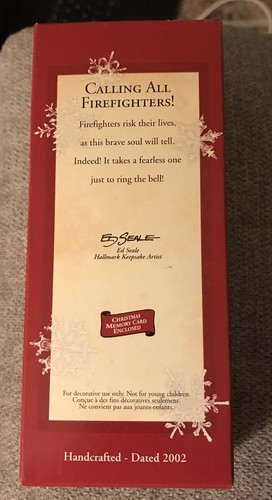 Hallmark Andenken Ruf alle Feuerwehrleute Ornament Weihnachtsschmuck Box 2002 - Bild 2 von 4