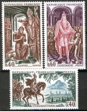 France 1966, Famous names from French History I set VF MNH, Mi 1560-62