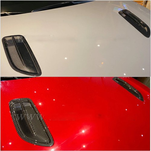 For 2018-2023 KIA Stinger Dry Carbon Fiber Hood Vents Add-On Insert Cover Trims - Picture 2 of 12