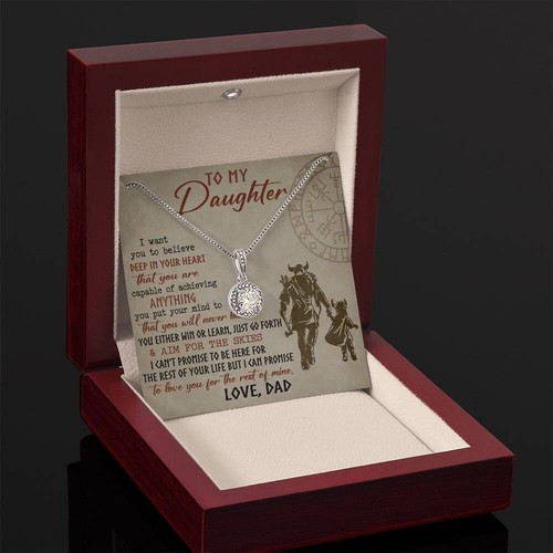 Viking Dad To Daughter Eternal Hope Necklace X-mas Birthday Gift for Little Girl - Picture 7 of 7
