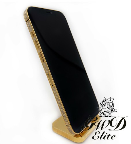 Custom Iphone 12 Pro 256gb With Diamond Bezel And 24k Gold Plated Back Ebay