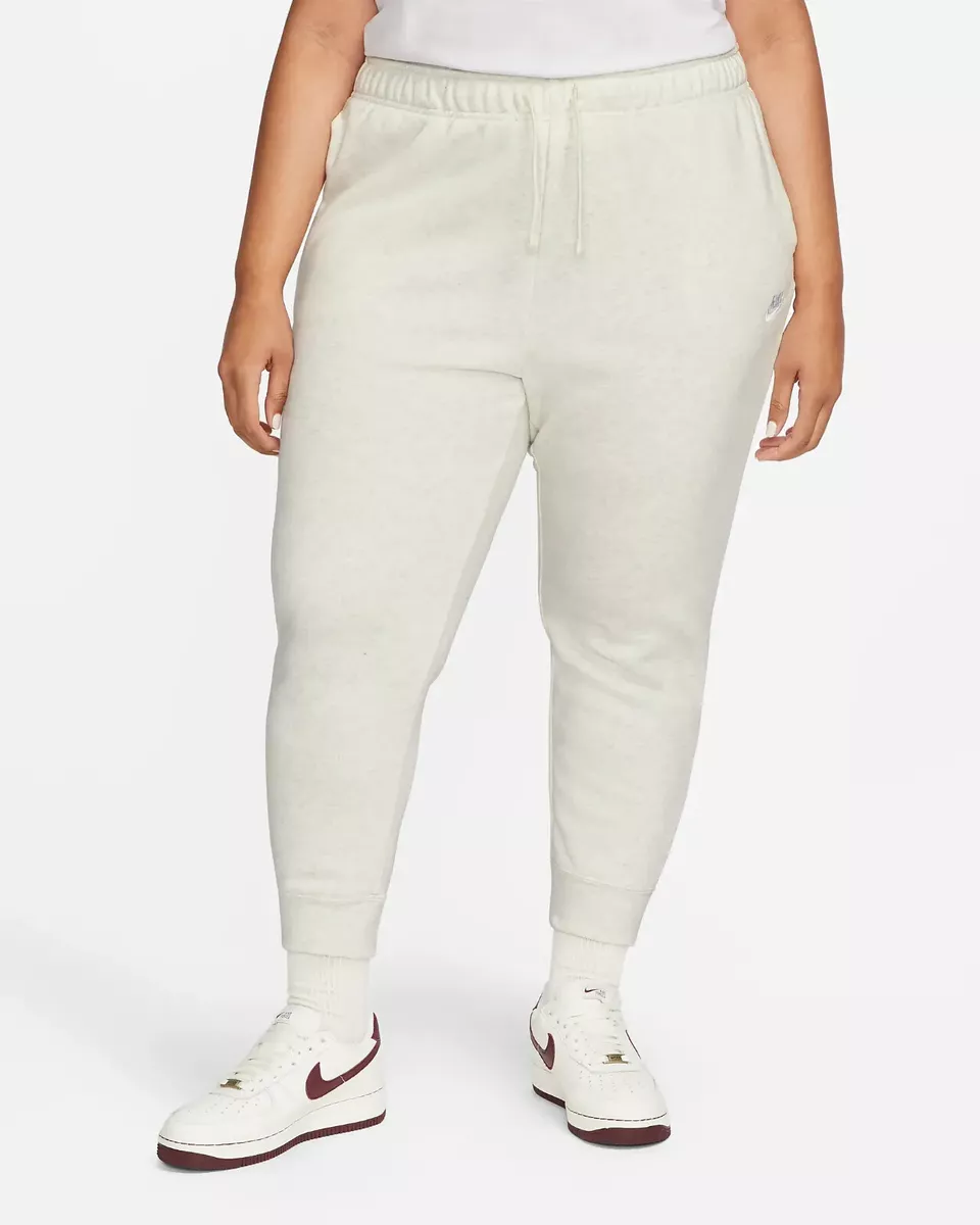 Nike Women's Oatmeal Heather Club Fleece Joggers (DV5085-141) Sizes  1X/2X/3X