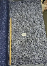 Navy 4 Way Stretch Nylon Spandex Mesh Sequin Embroidered Fabric "Spider Web" 