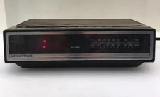 Spartus AM/FM Radio Alarm Clock Model 0107-61 Red LED Vintage Tested Working