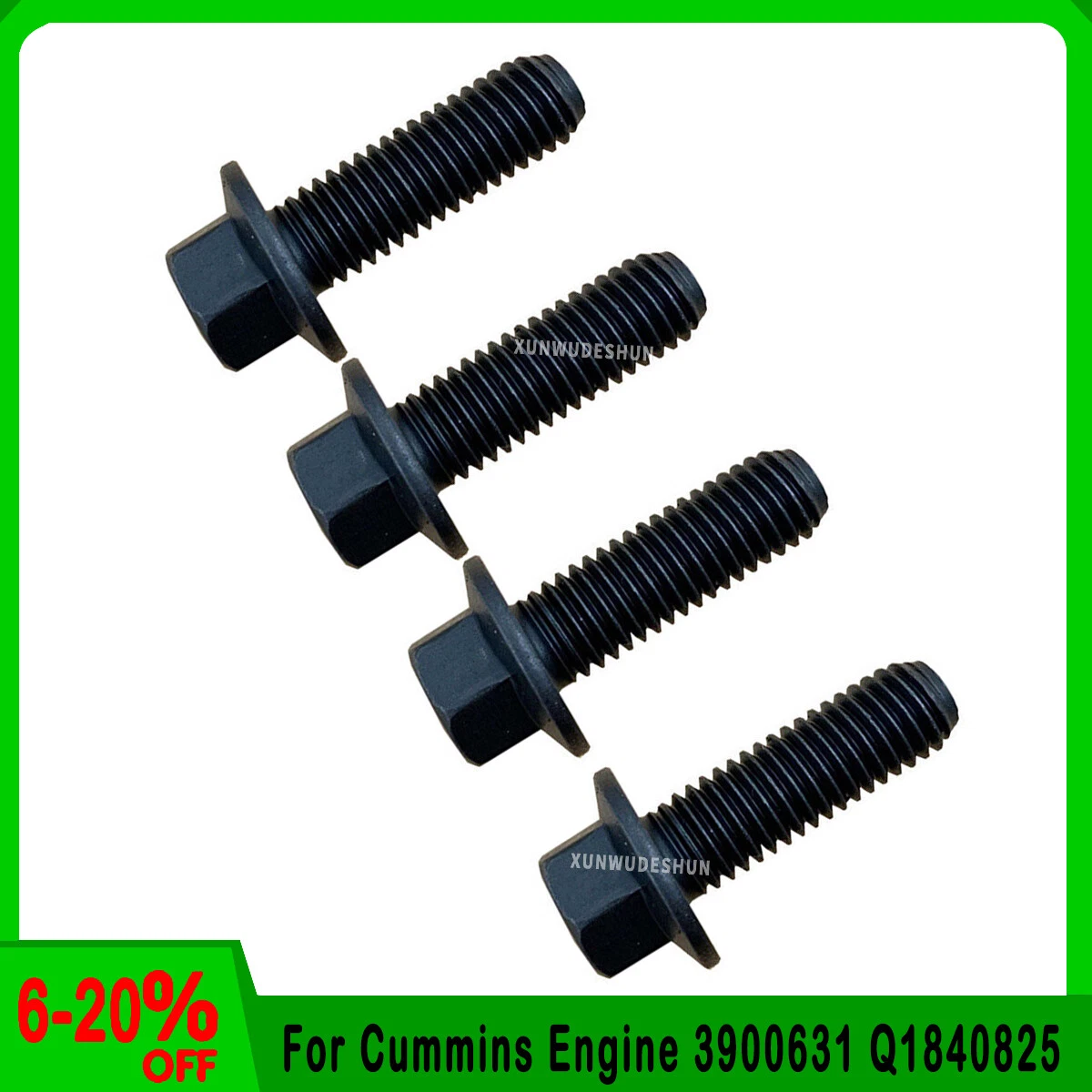 4PCS New SCREW HEX FLANGE HEAD CAP For Cummins Engine 3900631 
