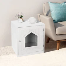 Hidden Litter Box Cat Enclosure End Table Kitty Pet House 18.90" Pet Supplies