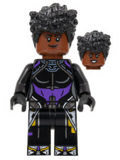 sh843 - Lego Minifigure Marvel - Black Panther - Shuri - Black Dark Purple Top