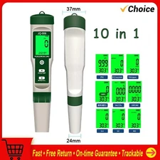 Digital PH Meter 10 in 1 Professional Water Quality Monitor Tester PH/EC/TDS/Sal