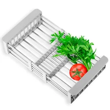 Cheer Collection Stainless Steel Adjustable Over Sink Dish Drying Rack