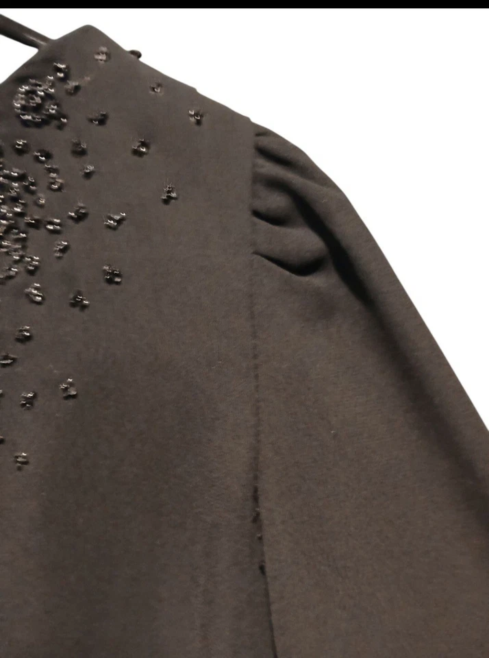 Vintage 70s Rhoda Lee Black Shine Blouse size 14 Large - Image 3 of 4