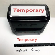 Temporary Rubber Stamp Red Ink Self Inking Ideal 4913