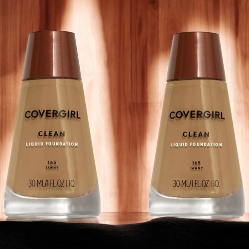 NEW COVERGIRL Lot of (2) Clean Liquid Foundation, 165 Tawny, 1oz Each