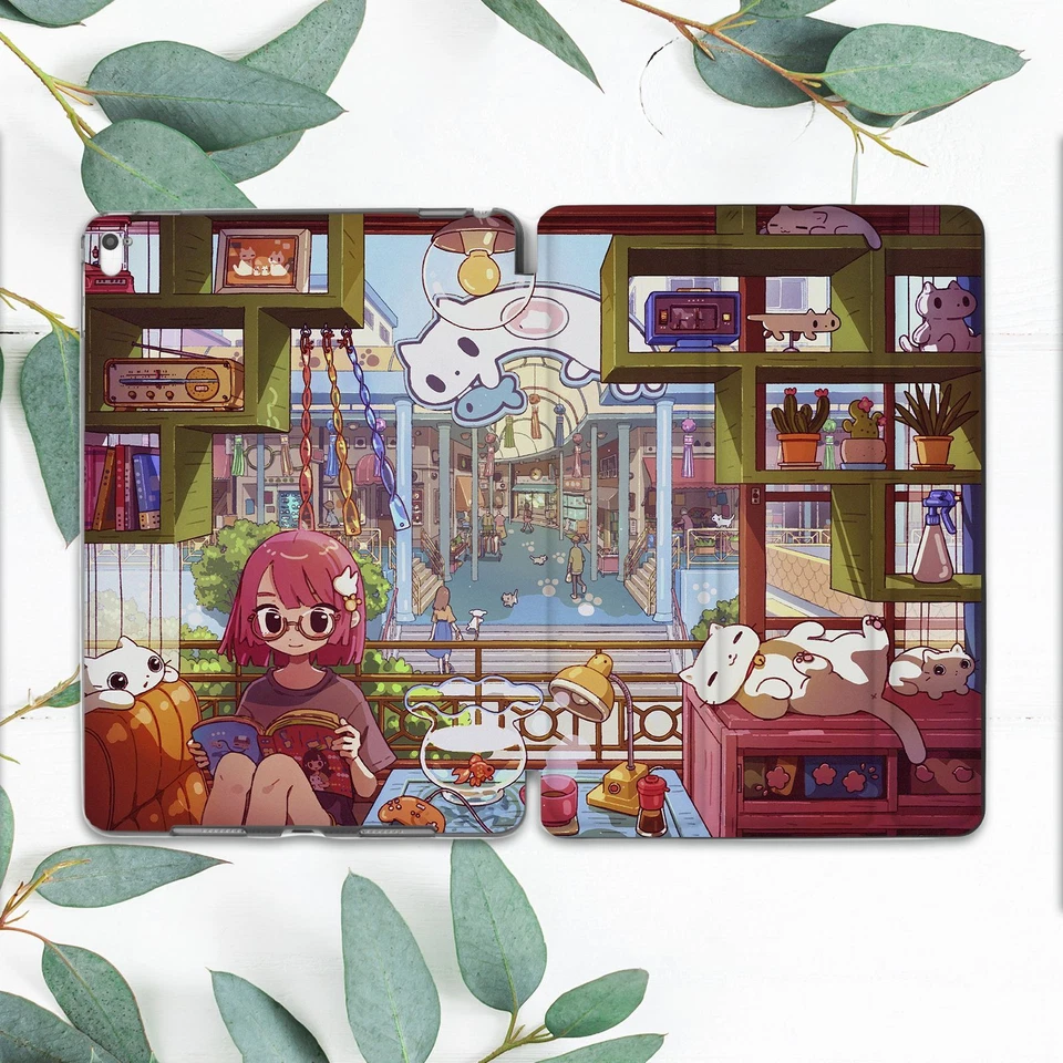 Kawaii Cute Cats Anime City Girl Case For iPad 10.2 Pro 12.9 11 9.7 Air 4 5 Mini - Image 4 of 4