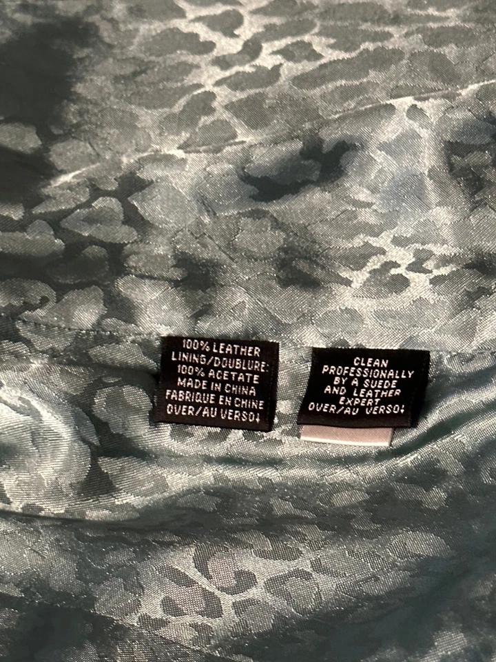 Chaqueta de Cuero Dana Buchman Esmerilada Verde Salvia Única De Colección Años 90 Cierres Talla 2 Foto 3 de 4