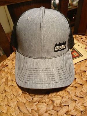 Orepac Embroidered Gray & Black Mesh Back Trucker Hat Snapback Closure - Fiberon