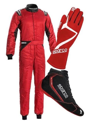 Bundle Offer SPARCO Kart Racing Suit, Shoes, Gloves & Balaclava, Fast Shipping