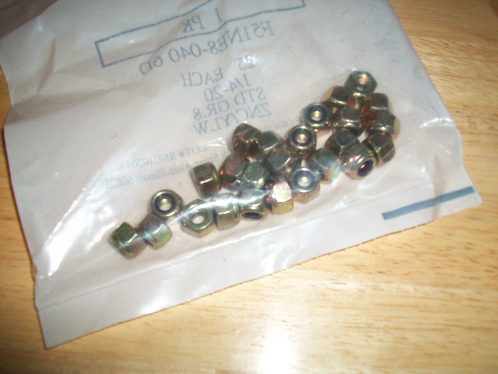 1-4-20-grade-8-nylon-insert-lock-nuts-zinc-yellow-coarse-thread-bag