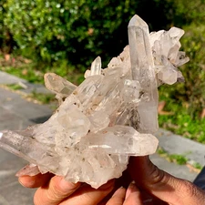 431GNatural Clear quartz cluster mineral sample quartz crystal restoration