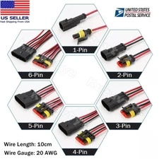 5/20 Sets 1/2/3/4/5/6 Pin Connectors Automotive Electrical Wire Waterproof Plugs