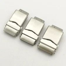 316L Solid Stainless Steel 6 Hole Deployment Buckle Watch Strap Clasp 16-22mm