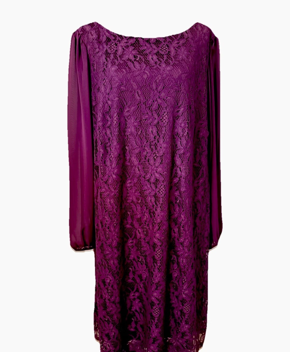 open lace back dress Elsie Purple Lace and Crepe Mini Dress (Archive Sale)