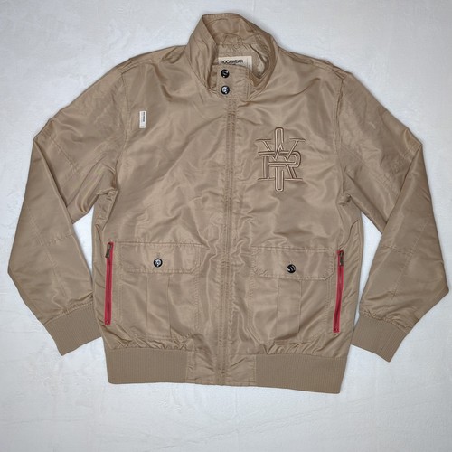 Rocawear Mens Vintage Full Zip Khaki Large Embroidered Logo Jacket XL Y2K Urban - Picture 3 of 18