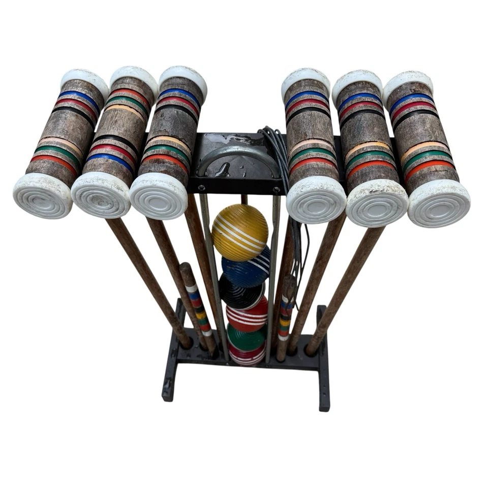 Juego completo de 6 jugadores de croquet Forster vintage, hecho en EE. UU. Foto 4 de 4
