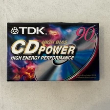 TDK CD Power 90 Min Blank Audio Cassette Tape Sealed NOS High Bias Type II