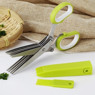 Five-Layer Scissors, Stainless Steel Multi-Layer Scissors, Shredded Paper, Scall