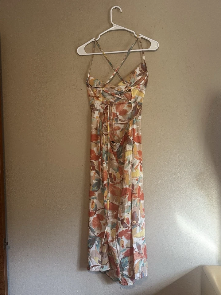 Vestido Zaful Hojas Otoño Naranja Y Amarillo Talla Grande Foto 3 de 4