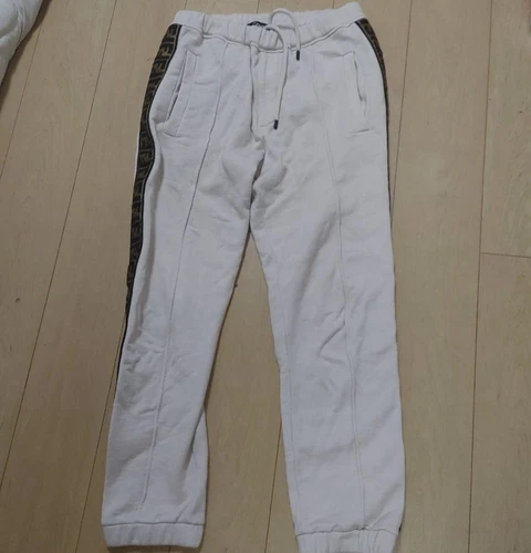 Felpa Fendi Roma FF logo Zucca linea nastro fodera pile joggers taglia 46