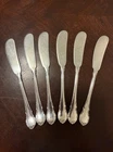 Vintage Lunt Modern Victorian Sterling Silver Butter Knives Spreaders Set of Six