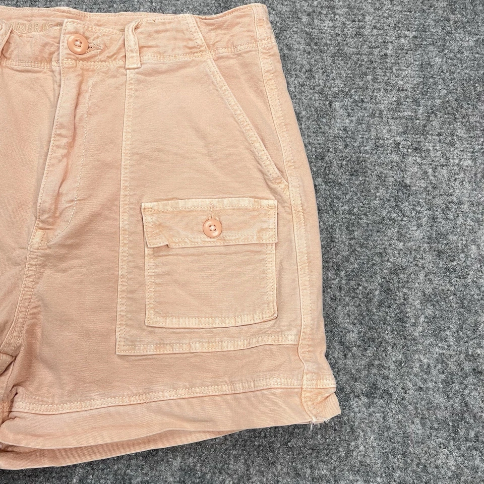 Pantalones Cortos American Eagle 90s Boyfriend Talla 8 Tiro Alto Bolsillos Elastizados Melocotón Foto 3 de 4