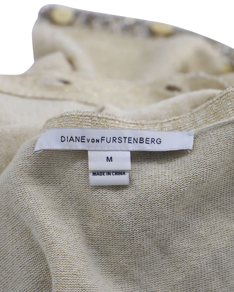 Cárdigan Diane Von Furstenberg Bailarina Embellecido Tejido En Rayón Mujer Dorado M Foto 4 de 4