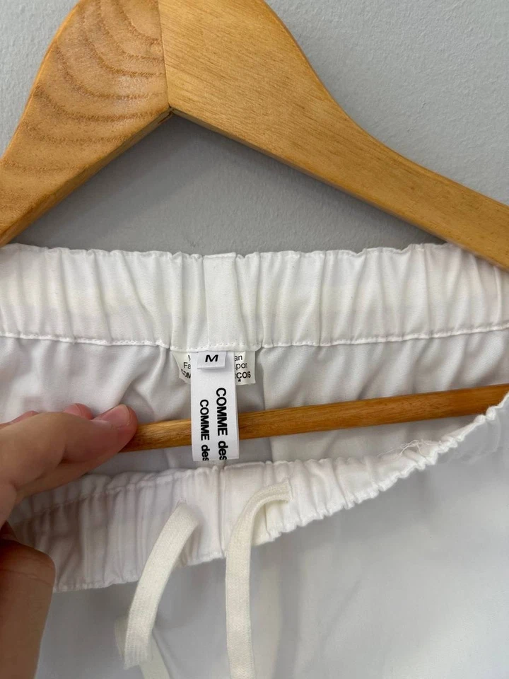 Comme des Garcons Women's Cotton Twill Loose Tapered Pants M White - Image 4 of 4