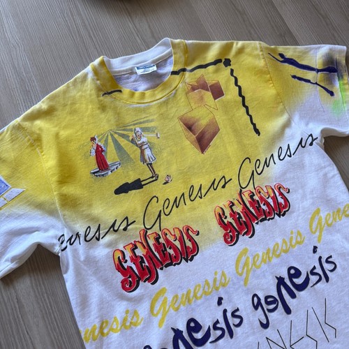 Vintage 1992 Genesis Tour Concert Abstract All Over Print Concert Shirt Sz Large - Picture 9 of 10