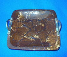 Vintage Argenta Orfebreria Plateria Sterling Silver Handled Wooden Tray Sb!