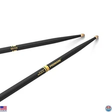 ProMark R5AAG 5A ActiveGrip Drumsticks - Tacky Black Hickory, Acorn Tip, 1 Pair