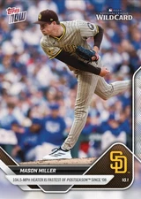 2025 TOPPS NOW AL WILD CARD CARD SAN DIEGO PADRES MASON MILLER #807 104.5 MPH FB