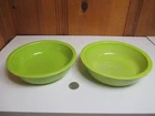 Set of 2 Homer Laughlin Fiesta 7" Chartreuse Lime Green Coupe Cereal Soup Bowls