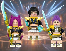 K-Pop Demon Hunters:  3-pack custom Huntrix minifigures - you choose!  lego