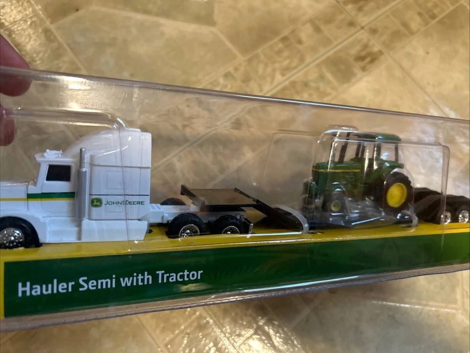 Set of 3 John Deere Semi Haulers-yellow /black/white -1/64 Scale TOMY - Image 3 of 4