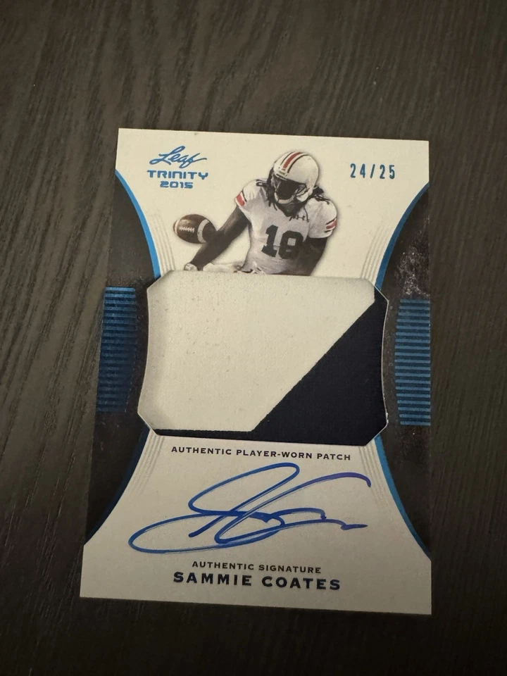 Leaf Trinity Signatures 2015 azul/25 Sammie Coates RPA parche de novato automático radiocontrol Foto 4 de 4