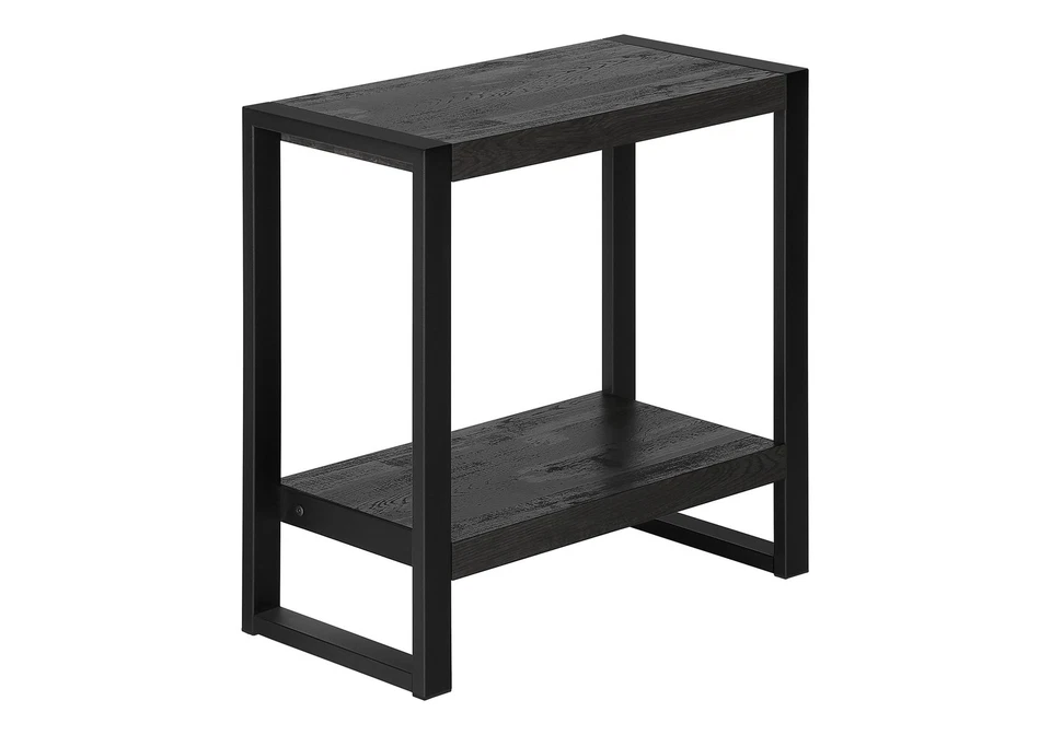 24" Black End Table With Shelf - Image 2 of 4