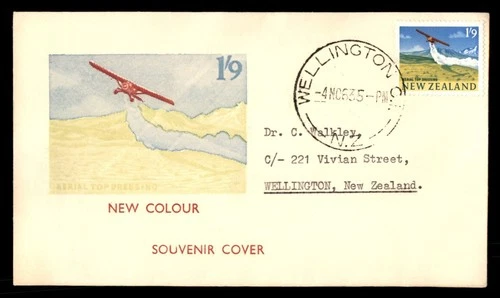 Mayfairstamps New Zealand FDC 1963 Airplane New Color First Day Cover aaw_62911