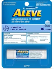 Aleve Pain Reliever/Fever Reducer Tablets, 220 mg 10 ea (Pack of 3)